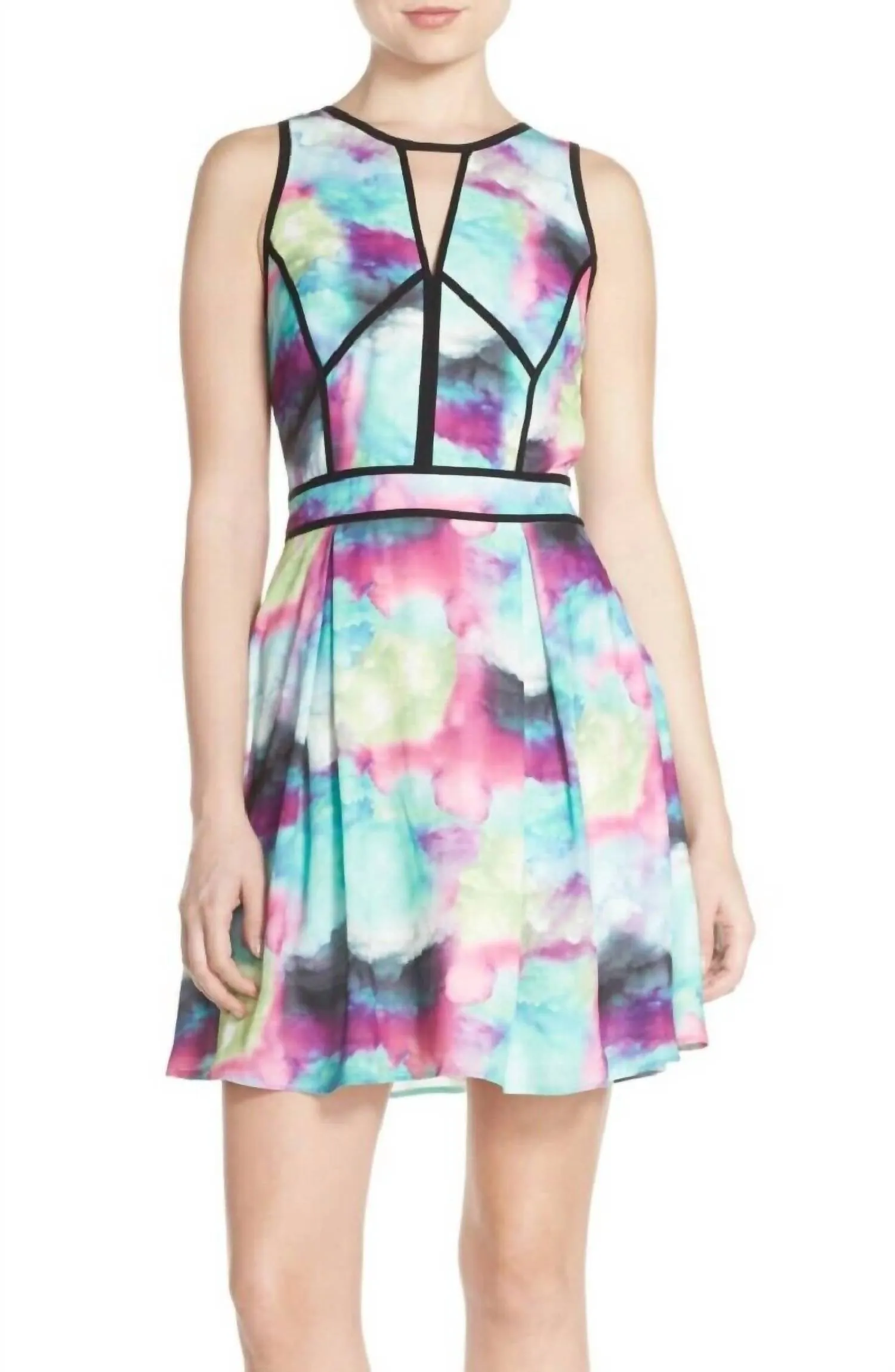 Adelyn Rae - Fit and Flare Sleeveless Mini Cocktail Dress