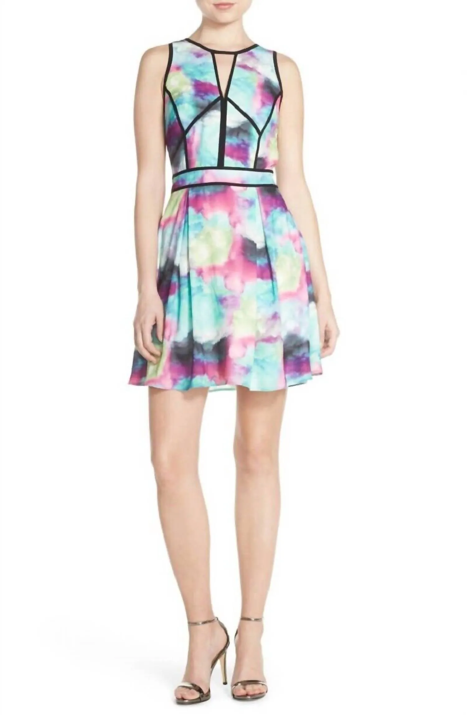 Adelyn Rae - Fit and Flare Sleeveless Mini Cocktail Dress