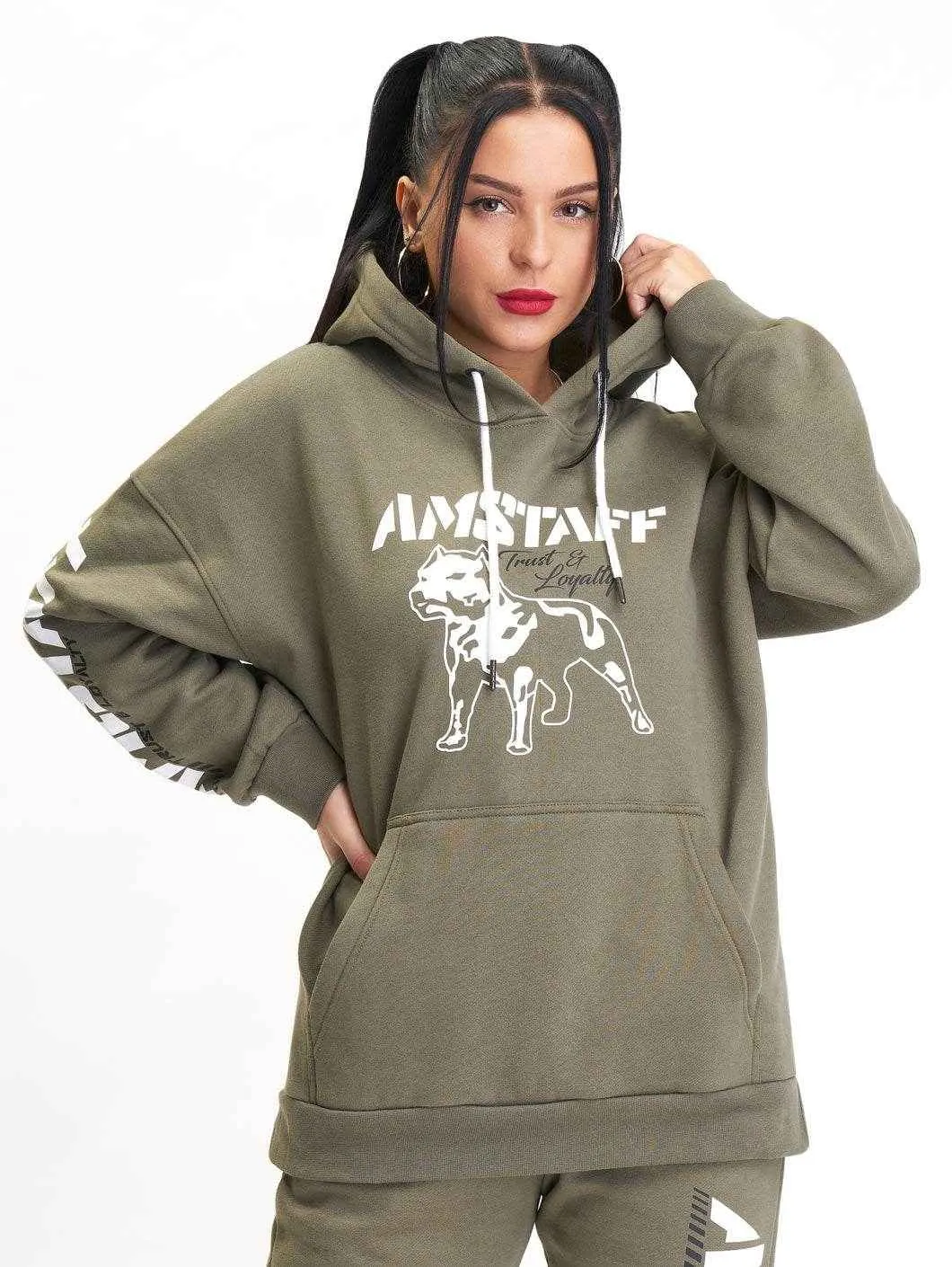 Amstaff Woman Logo Hoodie - grün