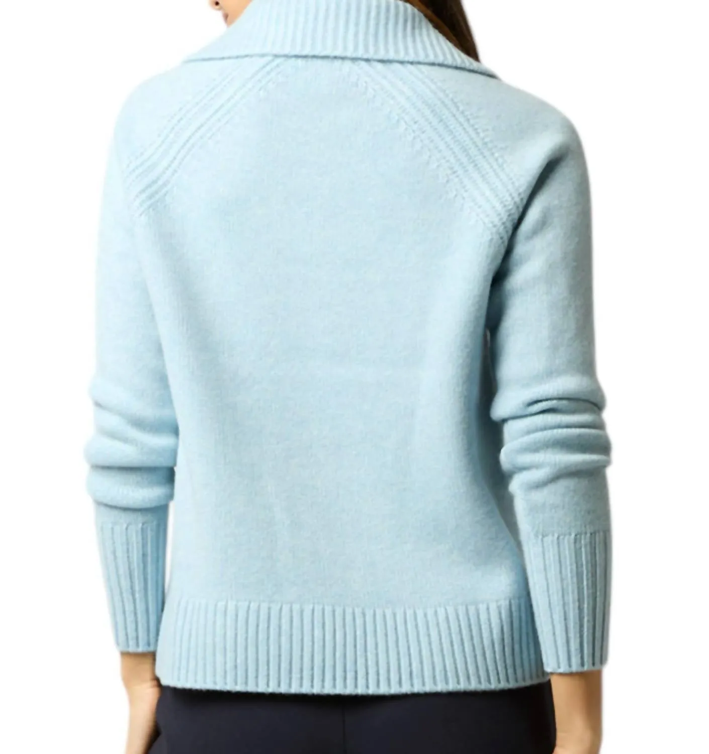Ann Mashburn - BLAIRE JOHNNY-COLLAR JERSEY SWEATER