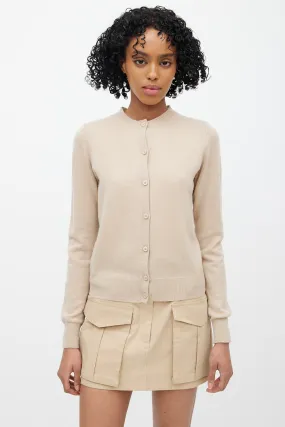 Beige Cashmere Knit Cardigan