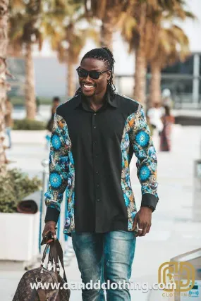 Black Shirt with African Wolf Design