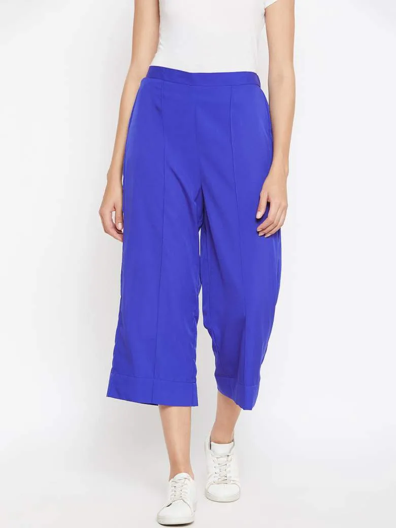 Blue Crepe Pants