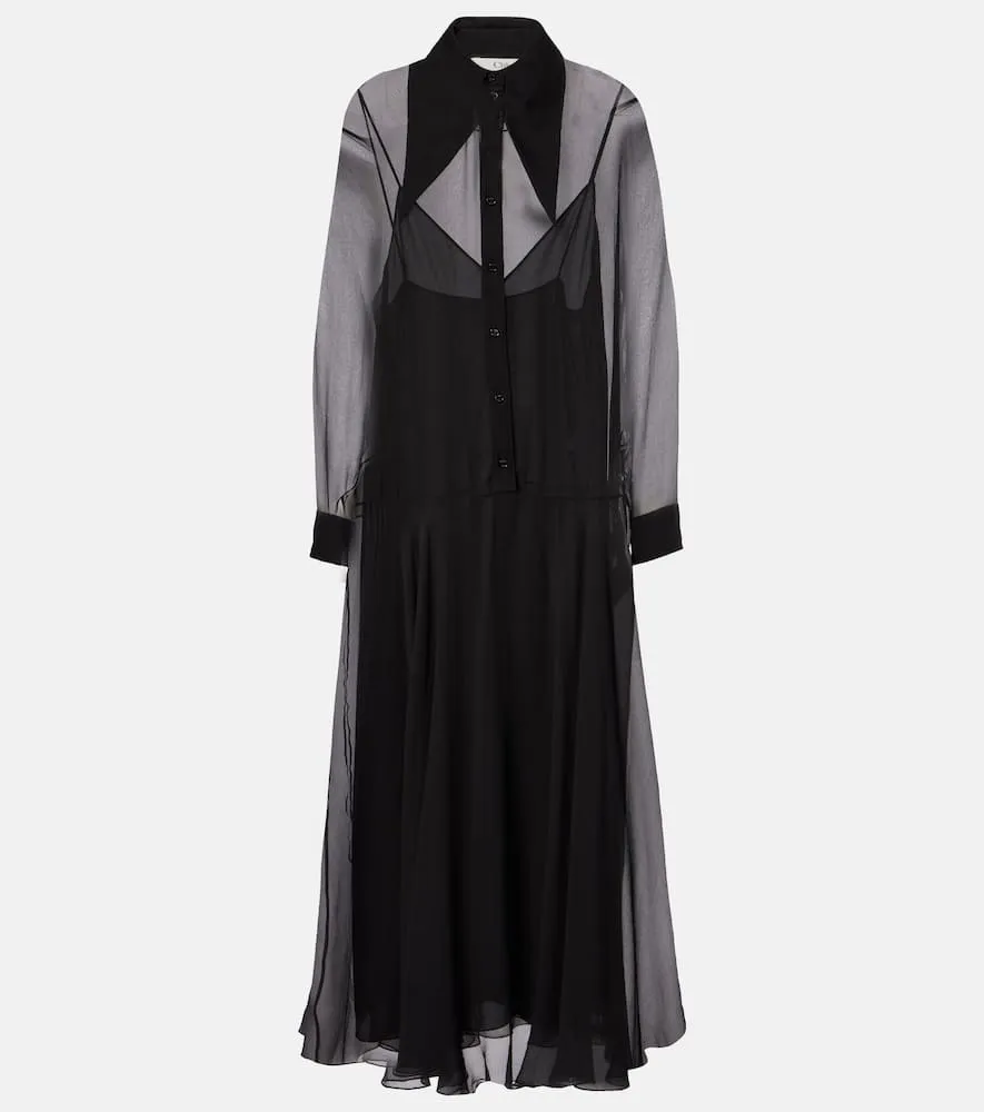 Chlo√É¬© Silk chiffon shirt dress