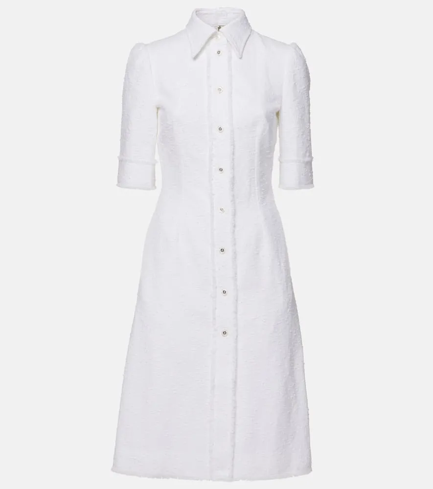 Dolce&Gabbana Cotton-blend tweed shirt midi dress