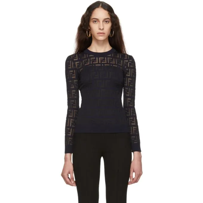 Fendi Navy Forever Fendi Sweater
