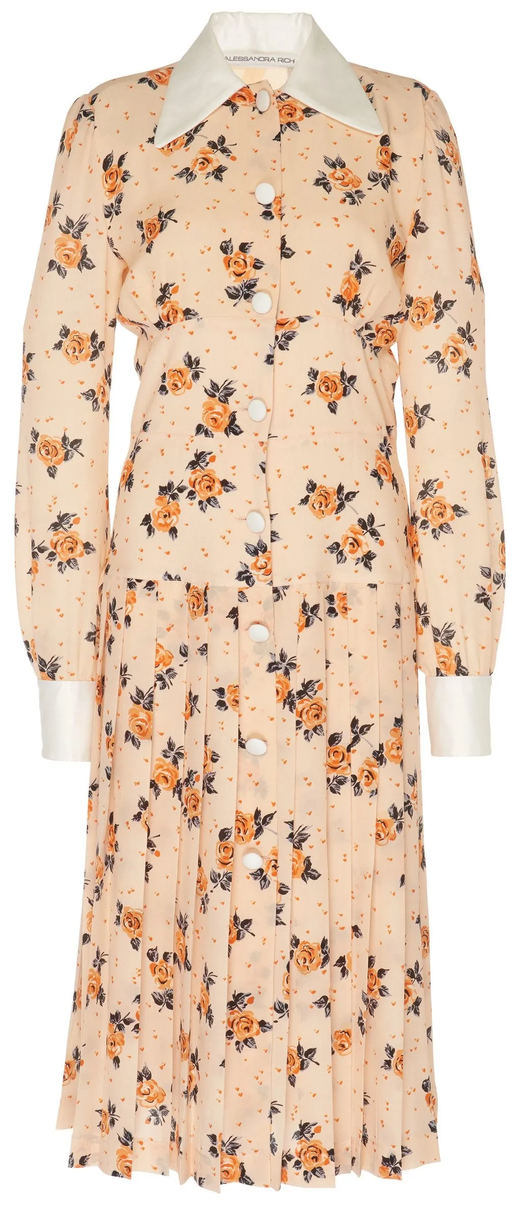 Flower Pleated Shirt Dress