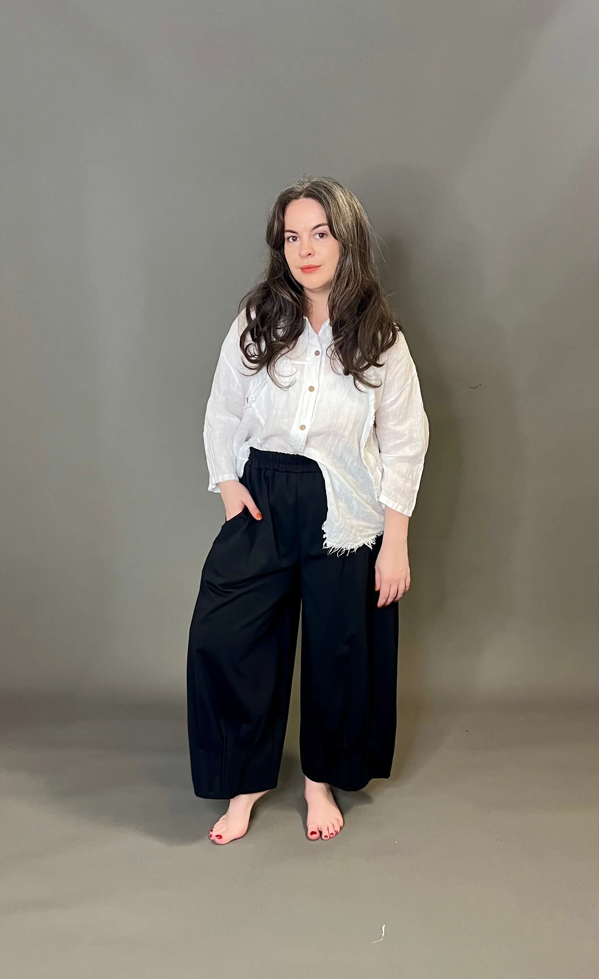 ID Clothing Wide Legged Pleated Trousers
