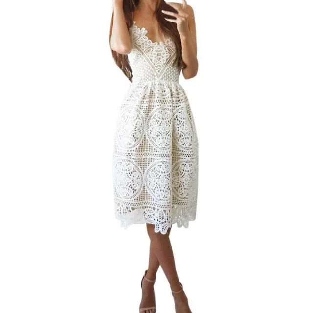 Party Backless Lace Dress