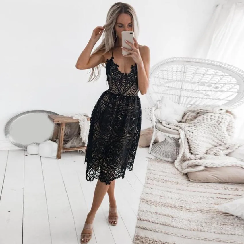 Party Backless Lace Dress