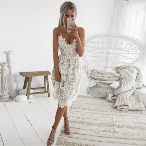 Party Backless Lace Dress