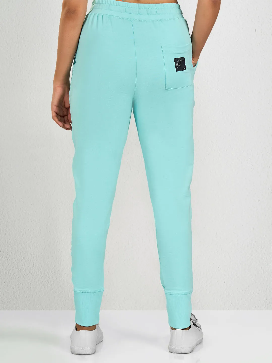 Sky Blue Solid LS Track Pant