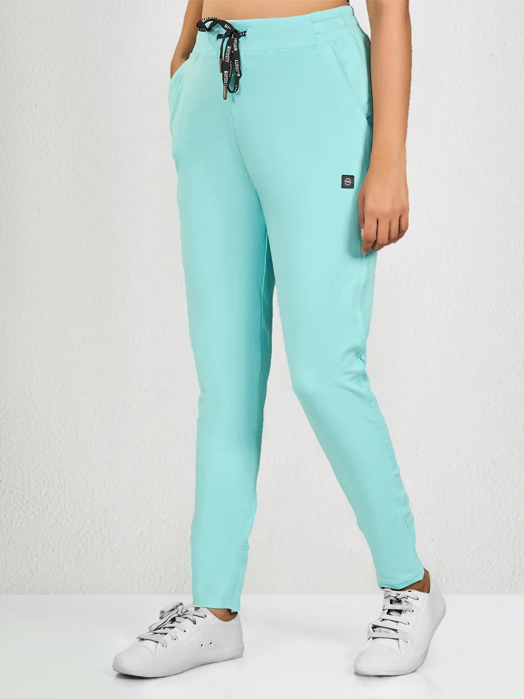 Sky Blue Solid LS Track Pant